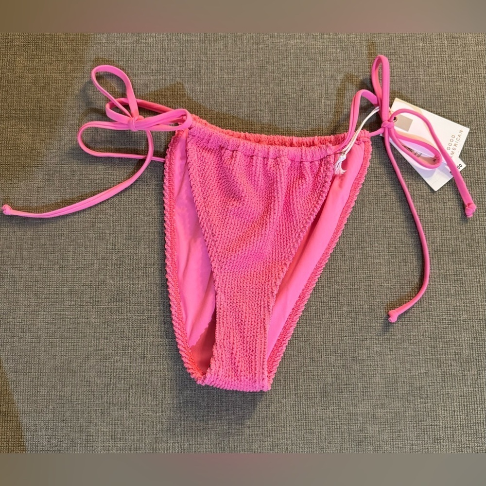 Good American L/XL Size 3/4 Pink is Better Always Fits Bikini Bottom NWT